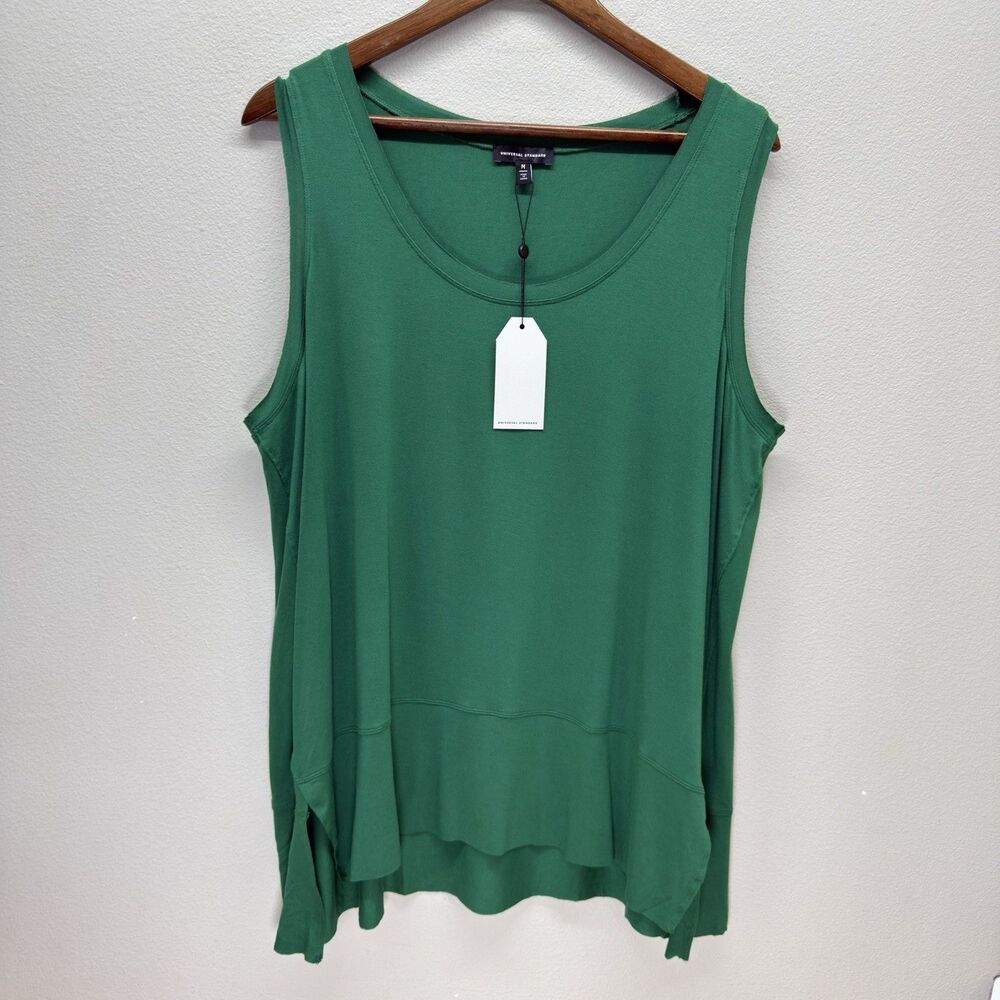 NEW Universal Standard Green Swing Tank Top Size M Slouchy Oversized Lagenlook